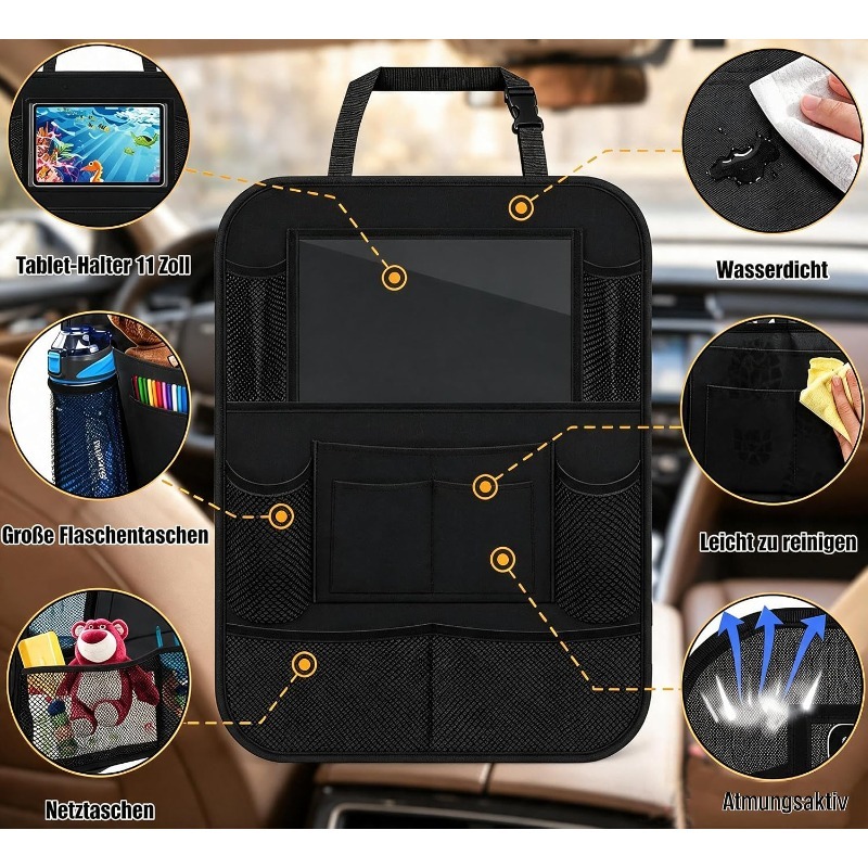 Tablet Accessories Bag - Dokunmatik Ekranlı Tablet Tutuculu Araba Arka