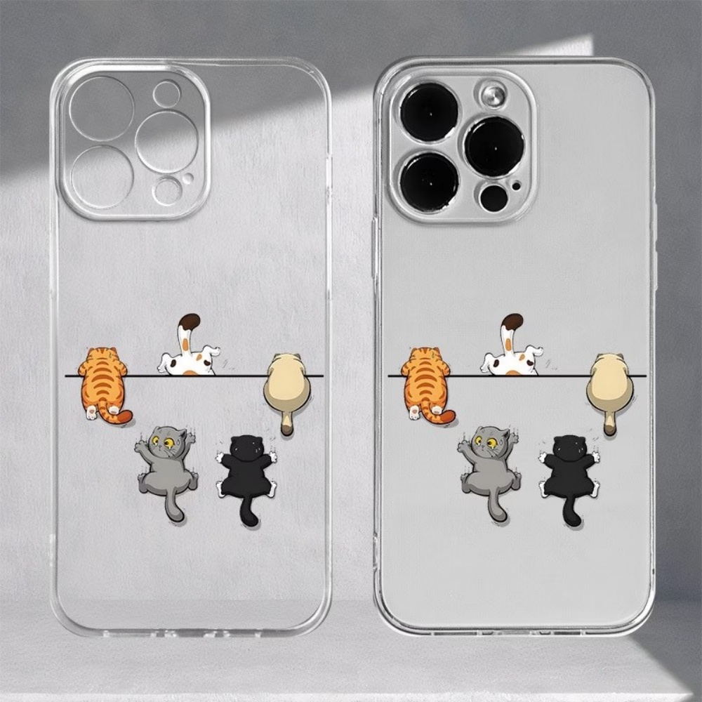 Tablet And Accessories Case - Beş Sevimli Kedi Desenli Telefon Kılıfı