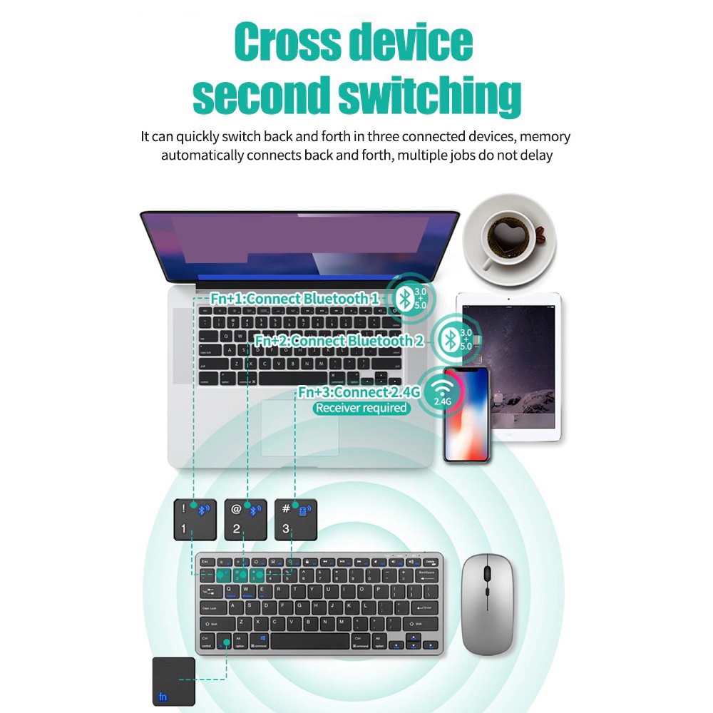Kablosuz Klavye Bluetooth 5.0  - Tablet Accessories Choice Store incelemesi ve fiyatı
